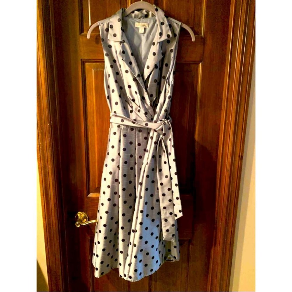 Silver and black Dress barn dress with collar& tie